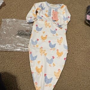 Baby Girls White Chicken-Print Sleep Gown - Petite Bateau